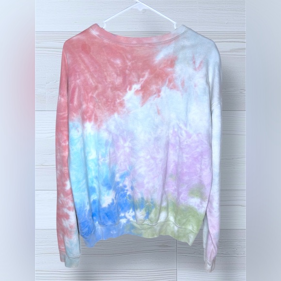 DISNEY STITCH Women’s Tie Dye Stitch Graphic Long Sleeve Sweatshirt - Picture 4 of 12
